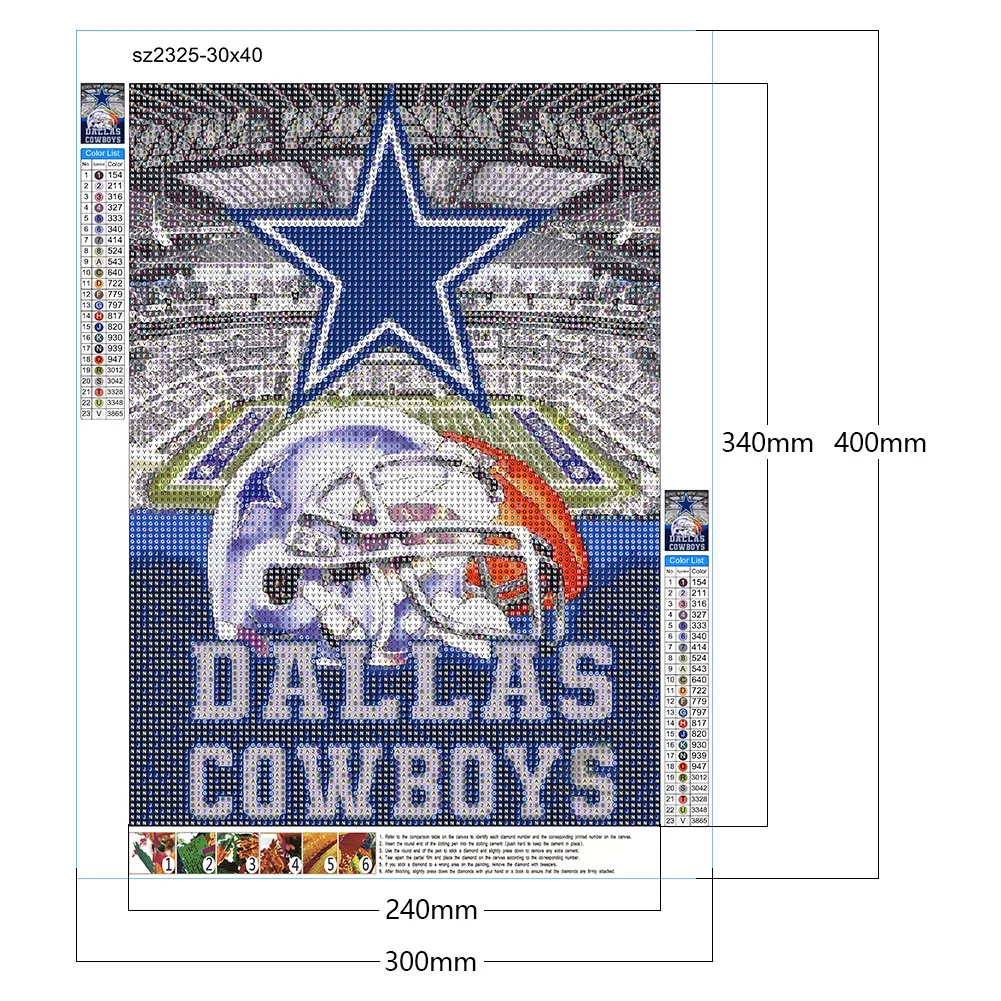 5D DIY Full Round Drill Diamond Painting NFL Abstract Home Decoration (sz2325)