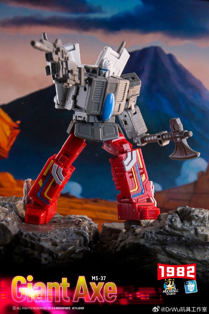 Wu.Mr MS-37 Primary/37D Animated/37M Mirror Color, Transformers Galaxy Force, Mini Giant Axe Transformer, Aircraft Carrier Mode, Action Figure, Collectible Model, Pocket Toy, Diecast Parts, Articulated Joints