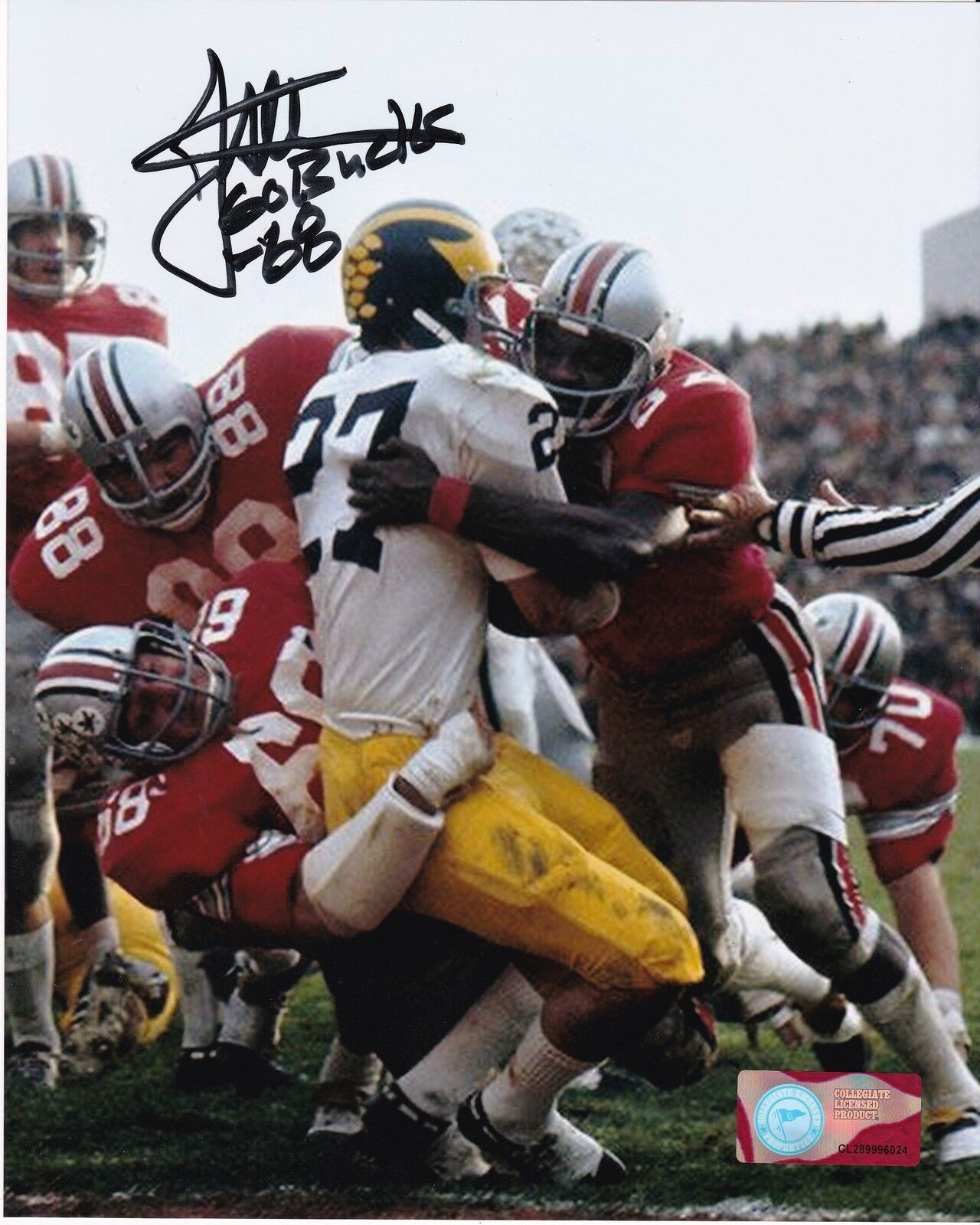 JIM STILLWAGON OHIO STATE BUCKEYES ACTION SIGNED 8x10