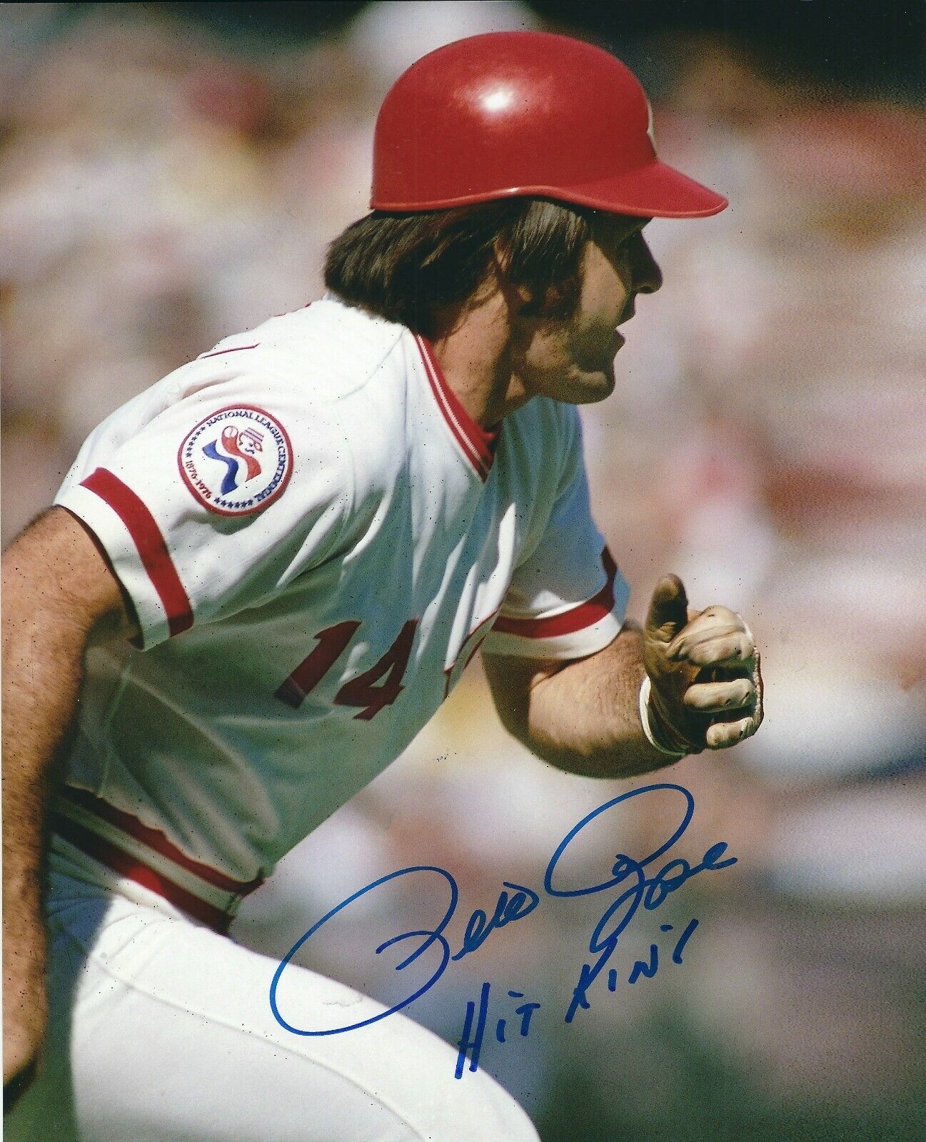 Signed 8x10 PETE ROSE HIT KING