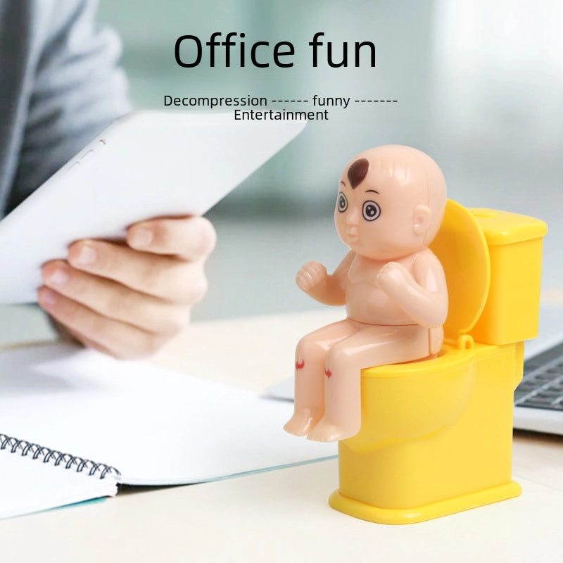 Creative Tricky Toilet Doll Toy Decompression Tricky Water Spray Toilet Toy Water Spray Toilet Sitting Doll