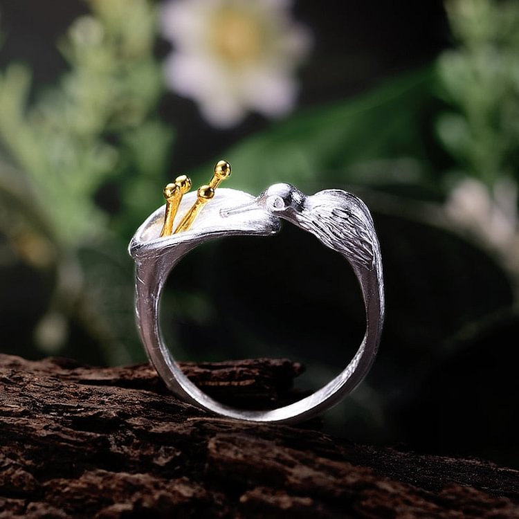 YOY-925 Sterling Silver Bird Natural  Rings