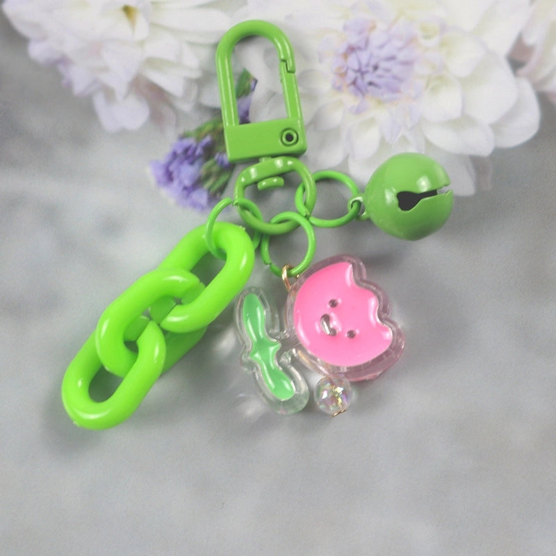 Cute Flower Butterfly Arylic Metal Unisex Bag Pendant Keychain