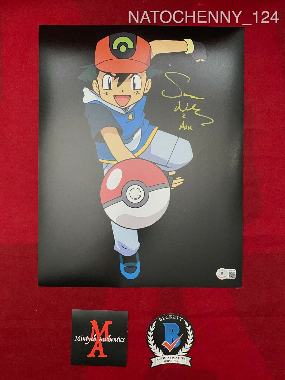 SARAH NATOCHENNY AUTOGRAPHED SIGNED 11x14 Photo Poster painting! POKEMON! BECKETT COA!