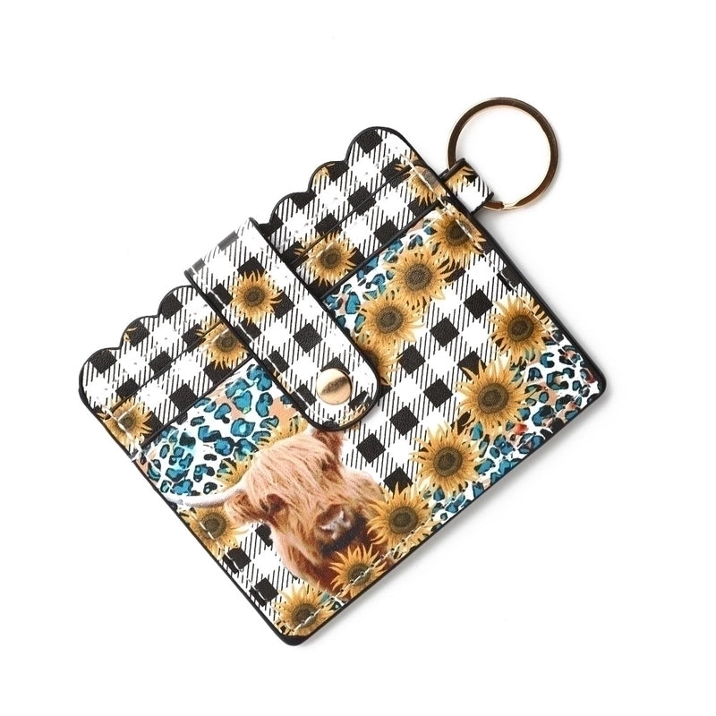 Women’s Solid Color Lingge Leopard Pu Leather Zipper Coin Purses