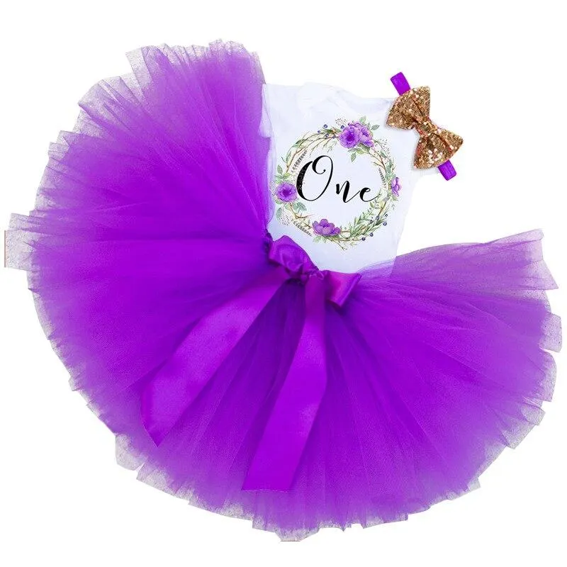 Baby Girl Clothes 1 Year Birthday Princess First Birthday Girl Party Tutu Dress Newborn Christening Baptism Outfits Costume 12M