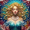 uk.everydayedeals DIY Pearl Painting With Frame - Handmade Self-Adhesive Pearls - Mermaid(25*25cm)