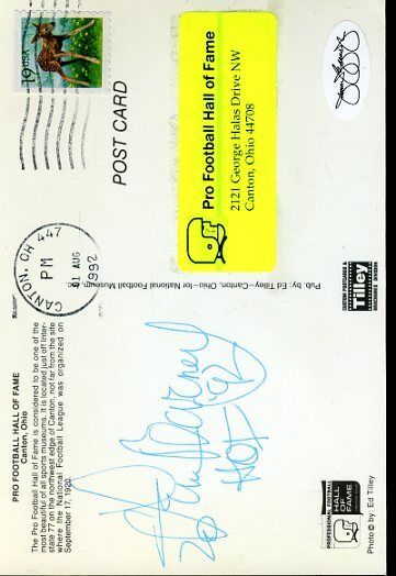 Lem Barney Hof Signed Jsa Cert Sticker Postcard Authentic Autograph