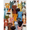 (Multi-Style) Colorful Van Gogh Cat-11CT Stamped Cross Stitch 40*55cm/15.75*21.65in