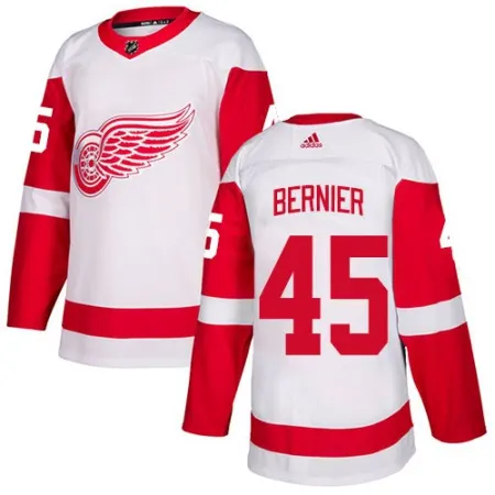 Men's Detroit Red Wings #45 Jonathan Bernier White Stitched NHL Jersey