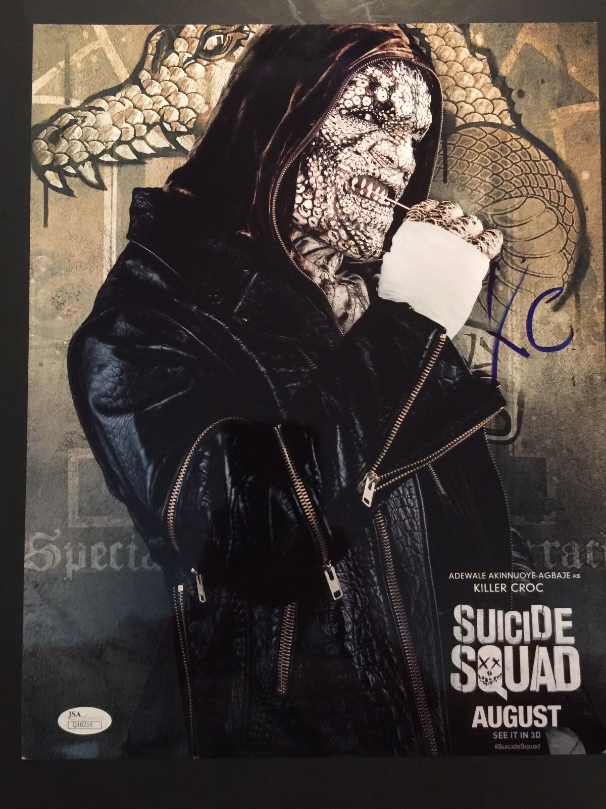 Adewale Akinnuoye Agbaje Killer Croc Suicide Squad Autograph Signed 11 x14 JSA