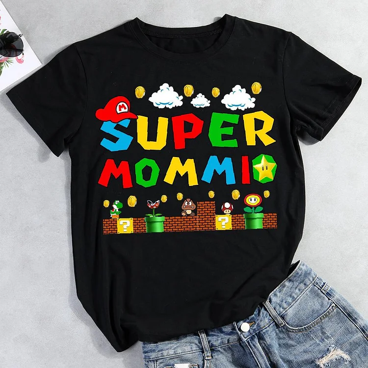 Gamer Mommy Round Neck T-shirt-Annaletters