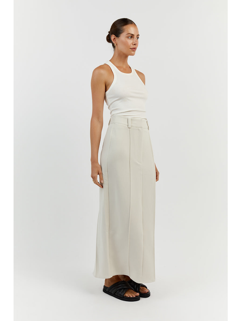 Ootddress Patchwork High Waist Slim Long Skirt Female Solid High Street Elegant Fashion Seamless Vintage White Women's Maxi Skirt