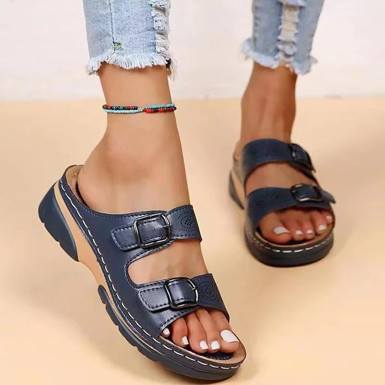Yyvonne Summer New Large-Size Sandals Independent Diamond Fashion Slope And Leisure Cool Drag