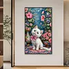 Chat et fleur - perceuse ronde peinture diamant - 40*70cm (grande taille)