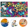 3PCS Graffiti Coloring Book Set Mindfulness Art Books for Adults 