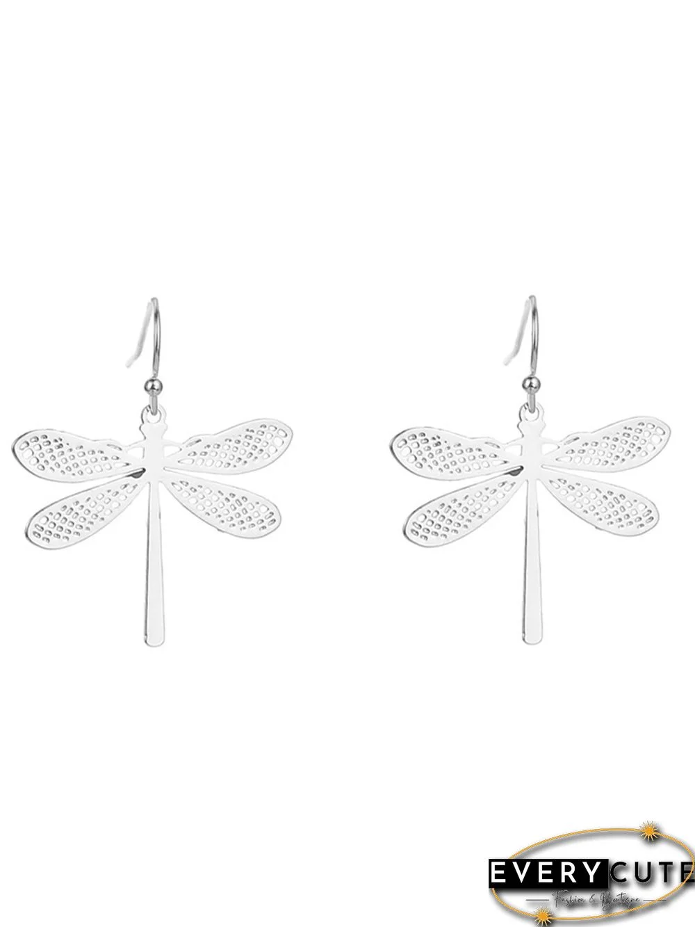 Vintage Casual Cutout Metal Dragonfly Earrings