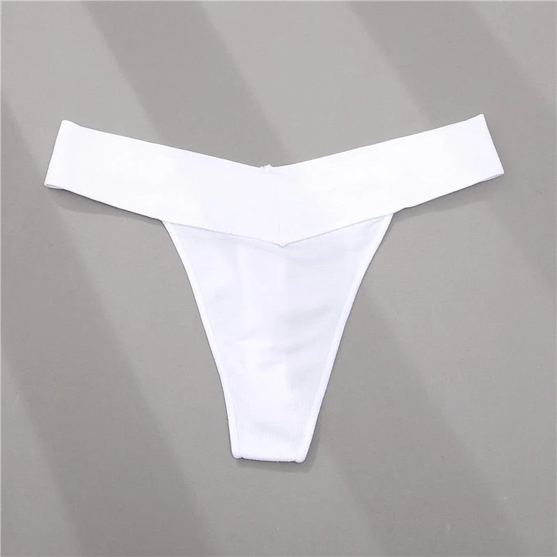 FINETOO Women Thong V Waist G-string 7 Solid Colors Seamless Femme Underwear T-Back Pantys Lingerie Sexy Panties For Girls S-2XL