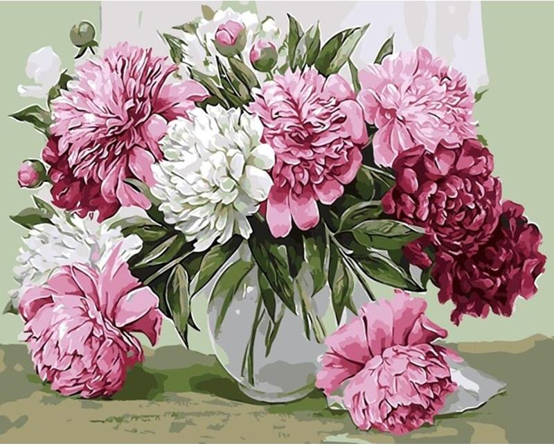 

Picture Pink Flowers Kits Coloring – Paint By Numbers - 40*50CM, 501 Original