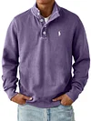 Men's Stylish Buttoned Stand Collar Sweatshirt