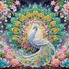 DIY Special Shaped Drill Diamond Painting Kit Framed - Peacock