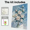 (30x40cm)DIY Pearl Painting Framed Flower Handmade Pearl Material Art Kit Living Room Decor