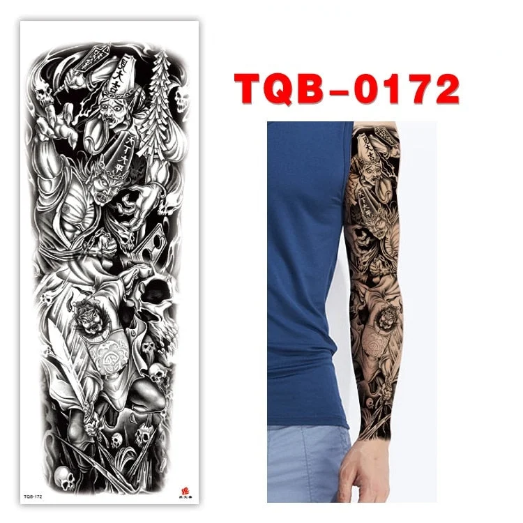Full Arm Series Temporary Tattoo Full Arm Tattoo Sticker Lasting Waterproof Sweat Flower Arm Full Arm Tattoo Big Picture Sticker