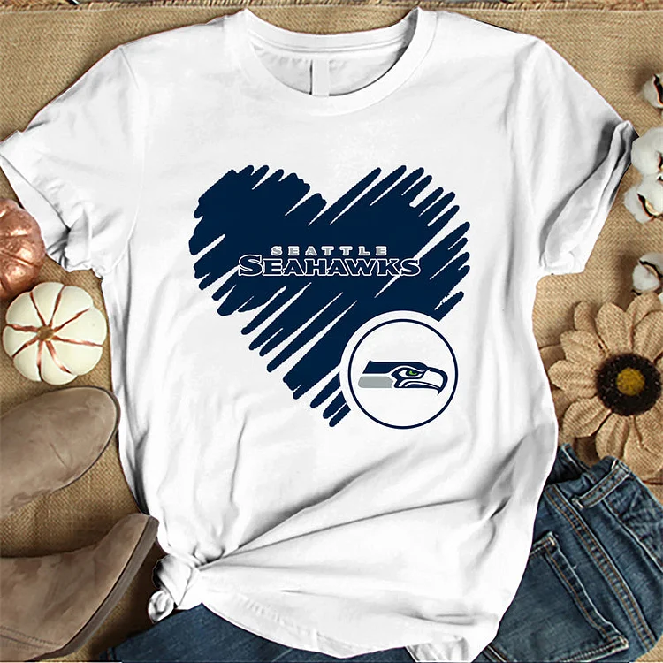 Seattle Seahawks  Women's White Relaxed T-Shirt