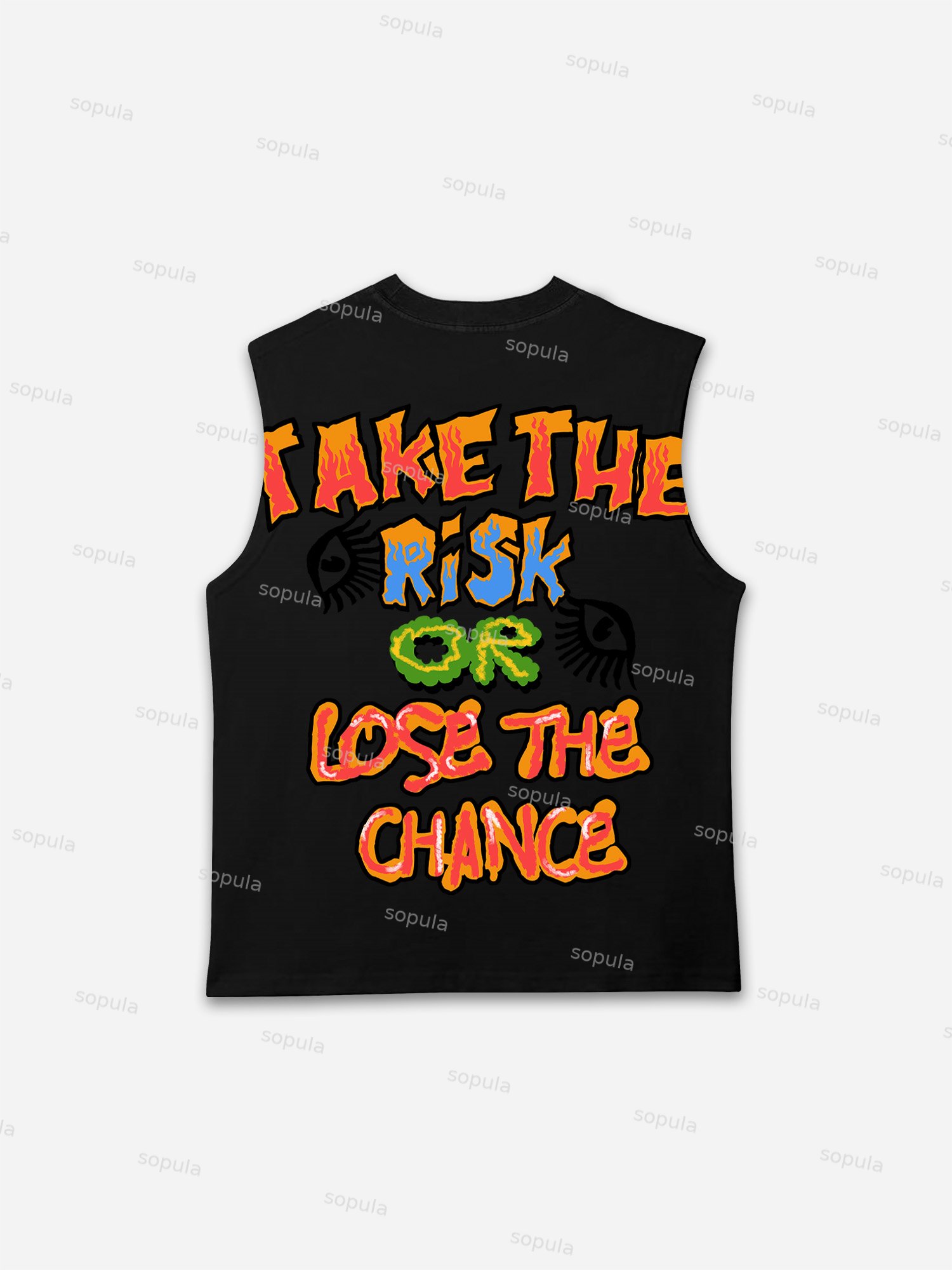 Take The Risk Or Lose The Chance Graphic Print Tank Top