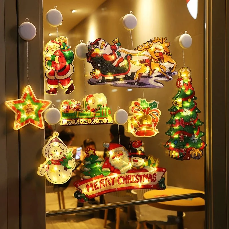 🎄🎅Christmas Presale - Get Surprise Offer-Christmas Window Hanging Lights