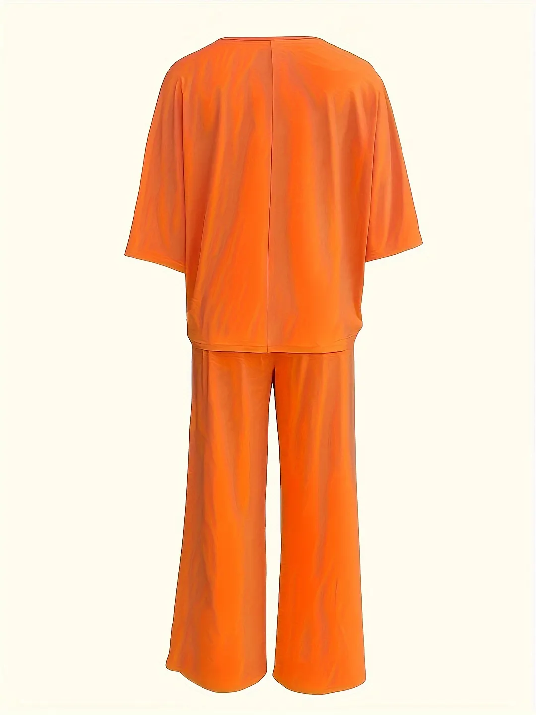 Churchf Churchf Standing V-Neck Bat Sleeve Top Sleeves Casual Trousers Set Stylish