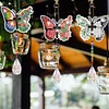 6Pcs Flower Butterfly DIY Diamond Painting Wind Chimes Crystal Window Suncatcher Craft Set Birthday Gifts Home Garden Decor