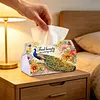 Diamond Art Tissue Box Cover DIY PU Desktop Organizer Large(Peacocks)