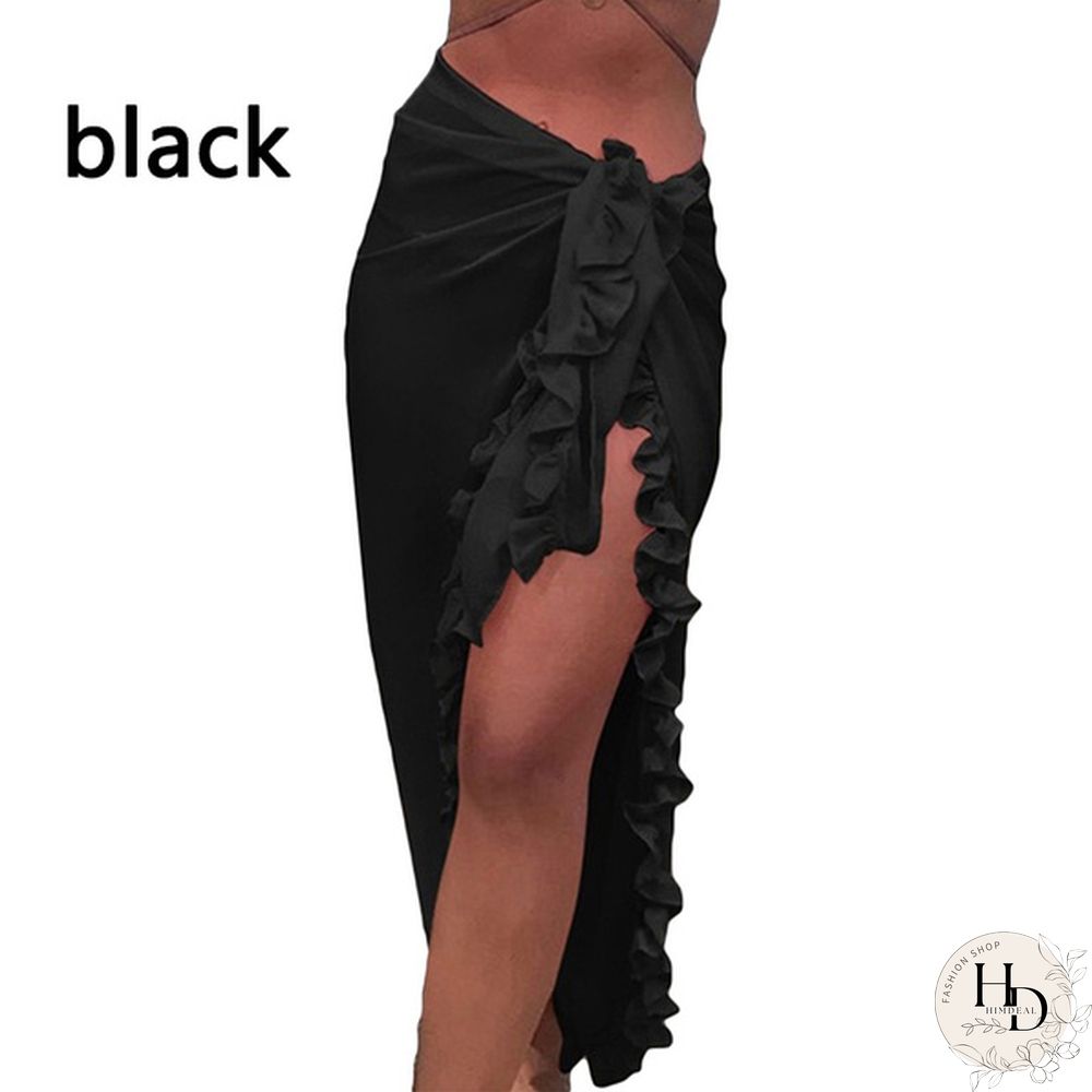 Women Fashion Summer Beach Ruffles Bikini Cover Up Chiffon Wrap Skirts