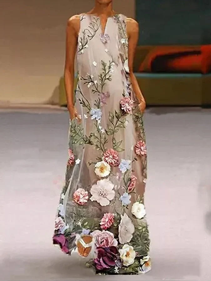 Women's vintage floral dress
