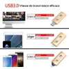Cl&eacute; USB haute capacit&eacute; 3 en 1 avec s&eacute;curit&eacute; par empreinte digitale