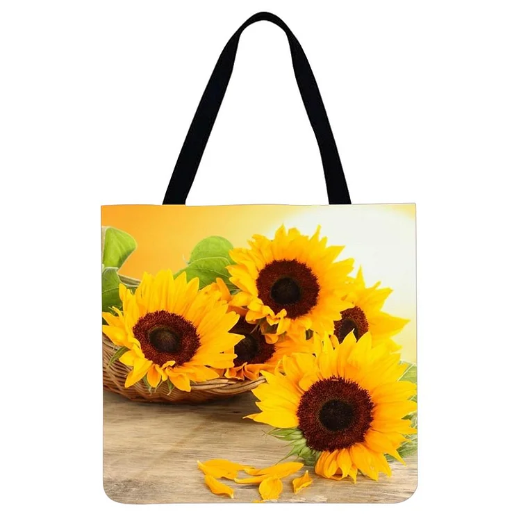 Cute Sunflower Linen Bag