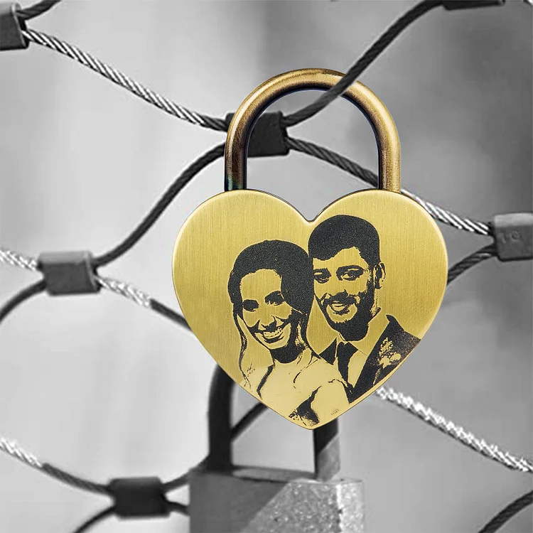 Personalized Heart Love Lock Custom Photo Padlocks Gifts For Couple