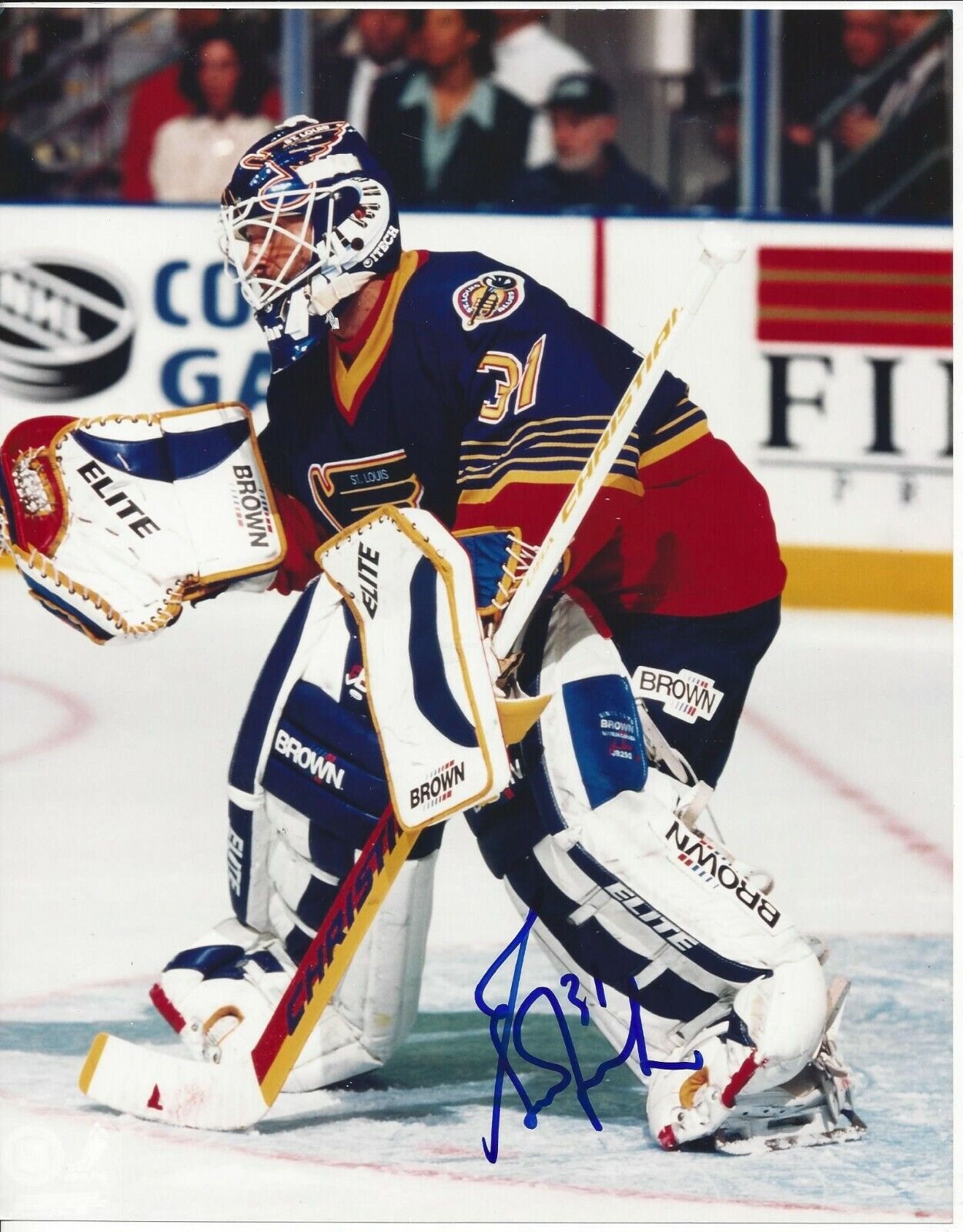 Grant Fuhr 8x10 color Photo Poster painting St Louis Blues#S224