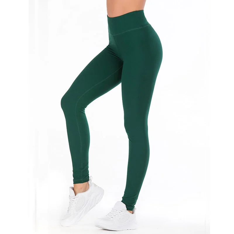Solid Leggings Women Fitness Leggings Push Up Leggings For Women Gym Fitness High Waist Sports Casual Leggins Mujer