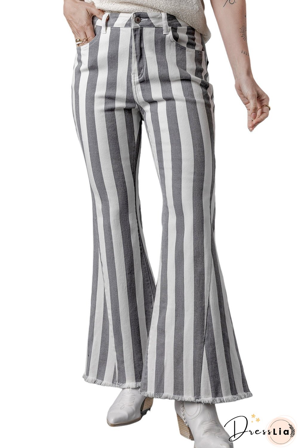 Star Embellished Western Flare Jeans