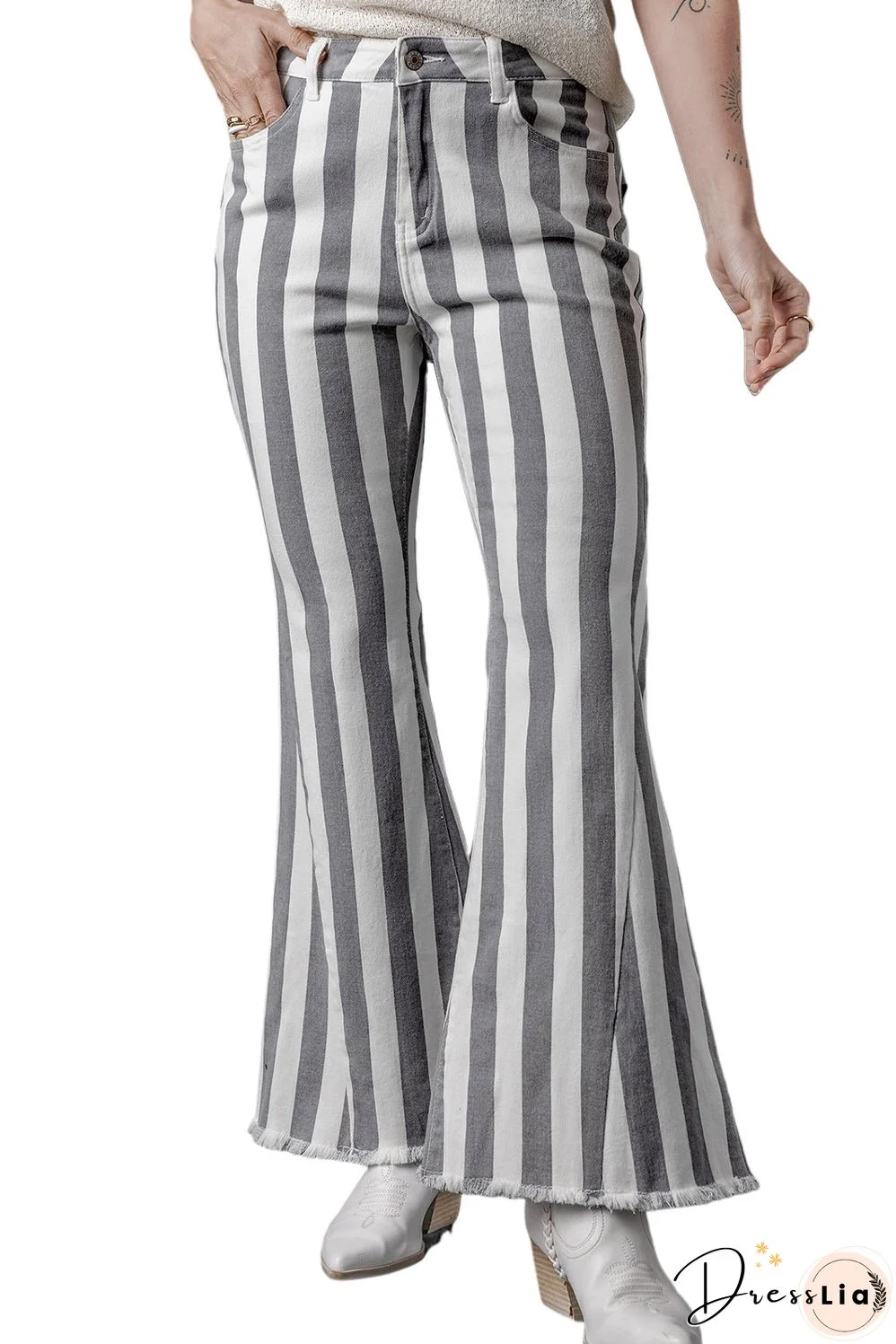 Star Embellished Western Flare Jeans