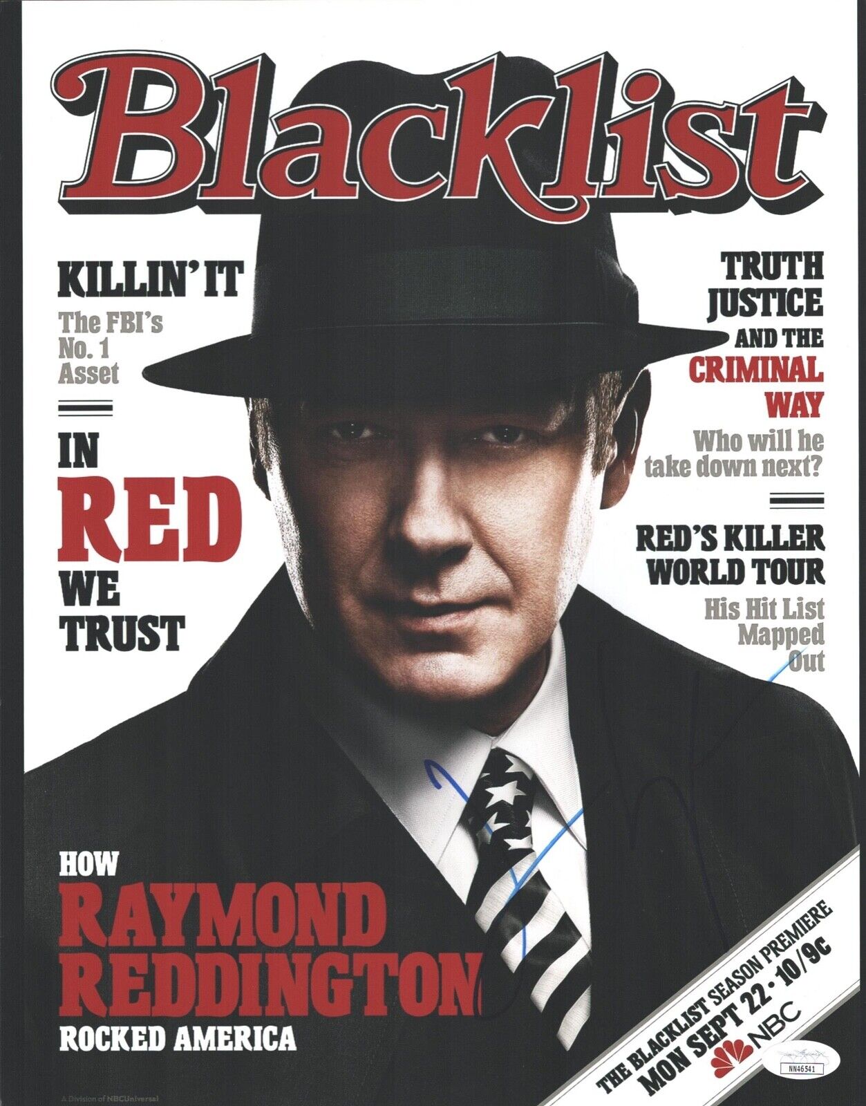 JAMES SPADER Signed 11x14 BLACKLIST REDDINGTON Photo Poster painting Autograph JSA COA CERT