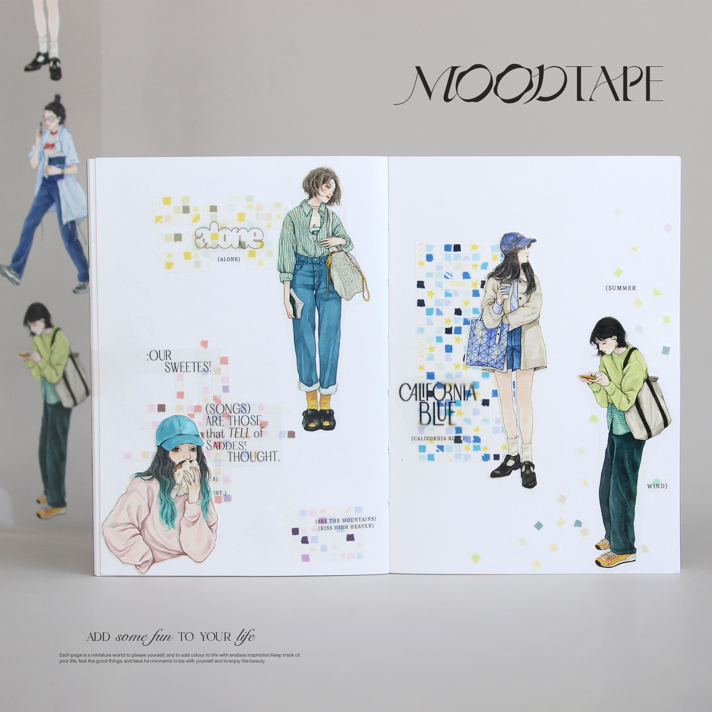 PET 테이프 - 50mm*10.1m 빈티지 걸 캐릭터 워크