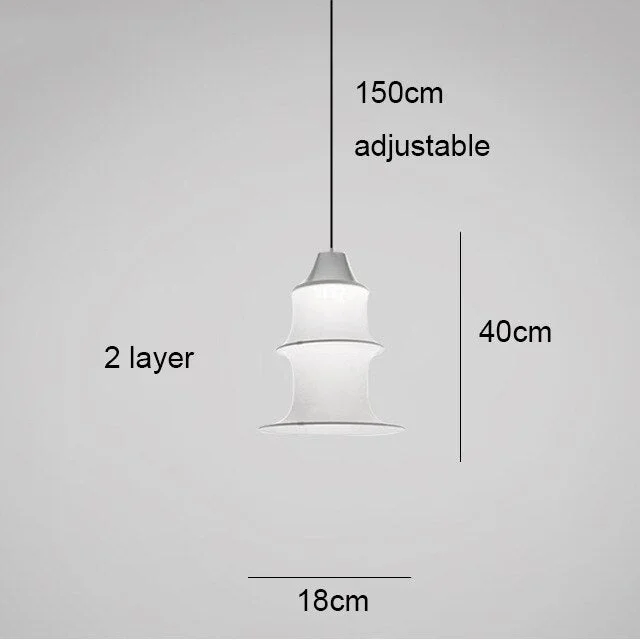 Nordic white silk fabric led pendant lights Japanese style bedroom creative long hanglamp living room loft decoration furniture