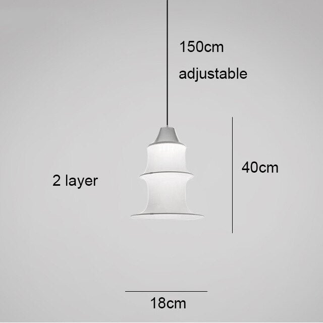 Nordic white silk fabric led pendant light bedroom Ceiling chandelier long hanglamp living room loft home decoration furniture