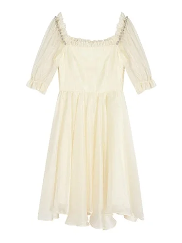 Elegant Lace Fairy Strap Sweet Ruffle Kawaii Princess Mini Dress SP19101