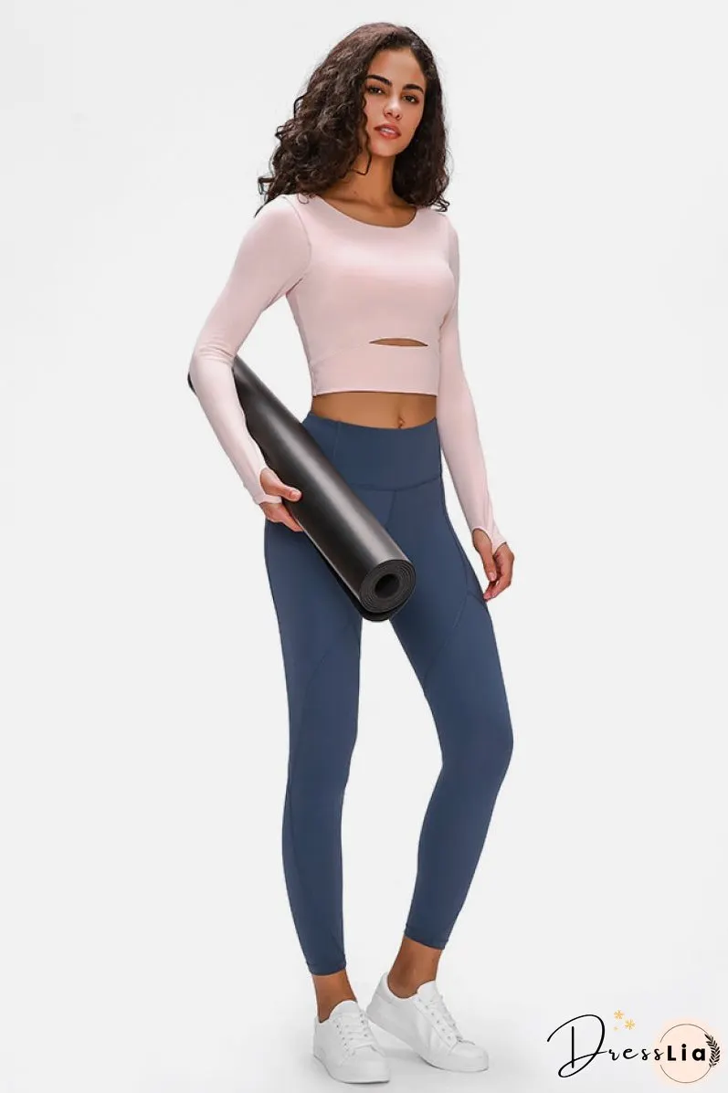 Long Sleeve Cropped Top With Sports Strap