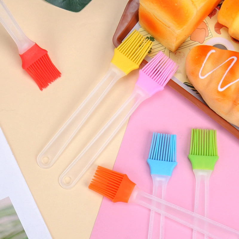 Silicone Oil Brush Small Split Non-lint Barbecue Seasoning Brush High Temperature Baking Oil Brush Plastic Handle Barbecue Brush