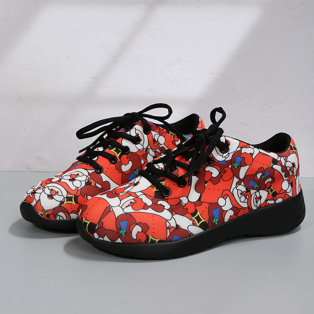 Broken flowers Santa sneakers and naked English loafers